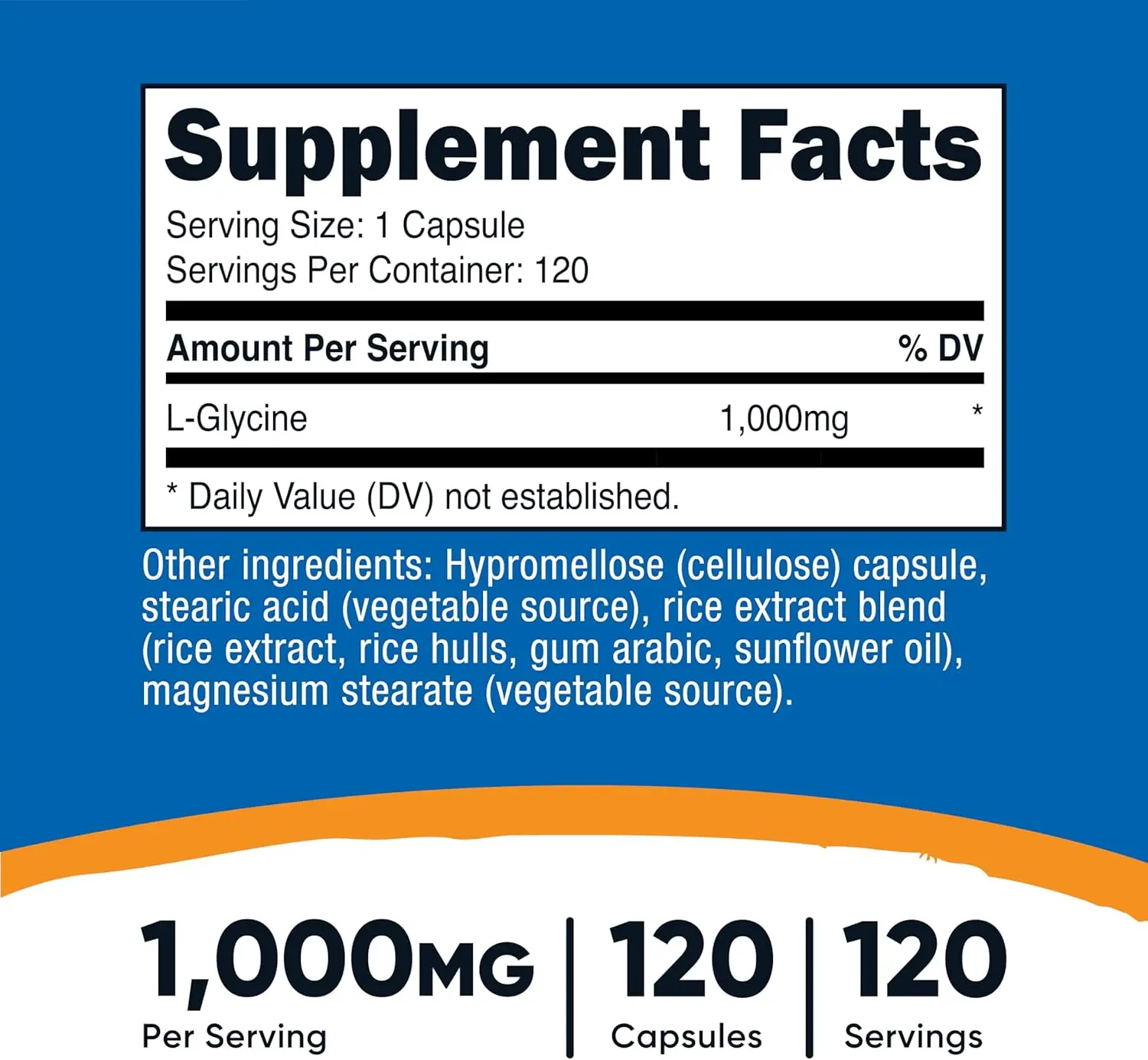 Nutricost L-Glycine 1000mg Capsules